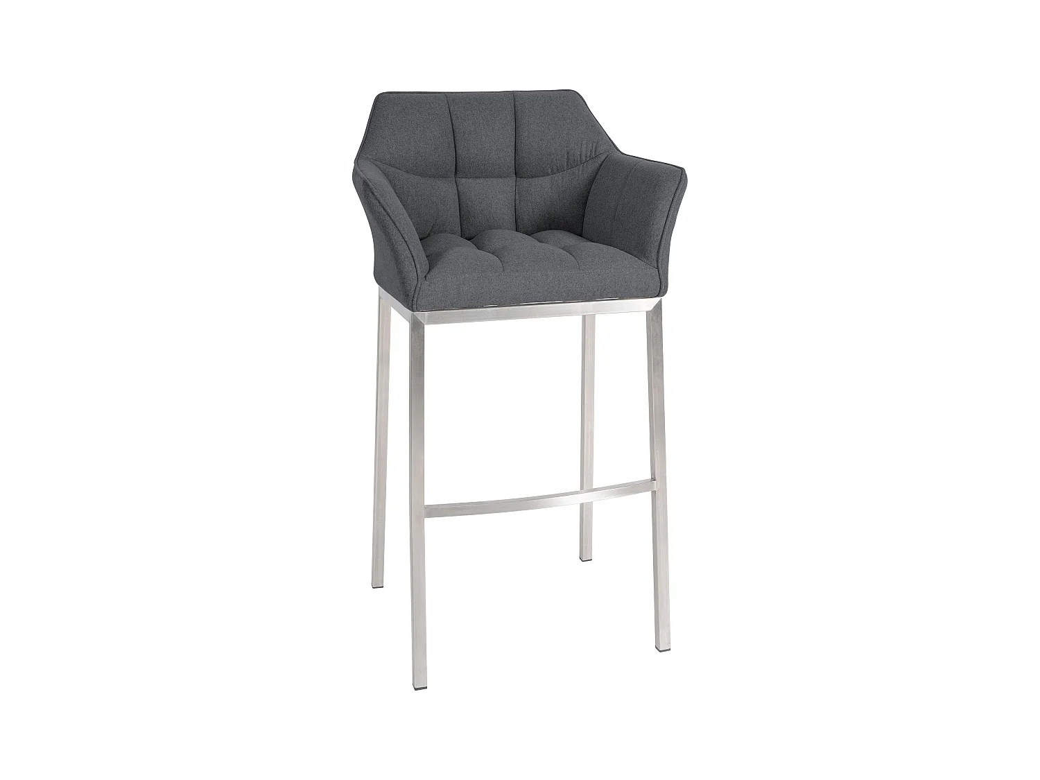 Tabouret de bar - Feutrine & Acier inoxydable - Gris - Damaso