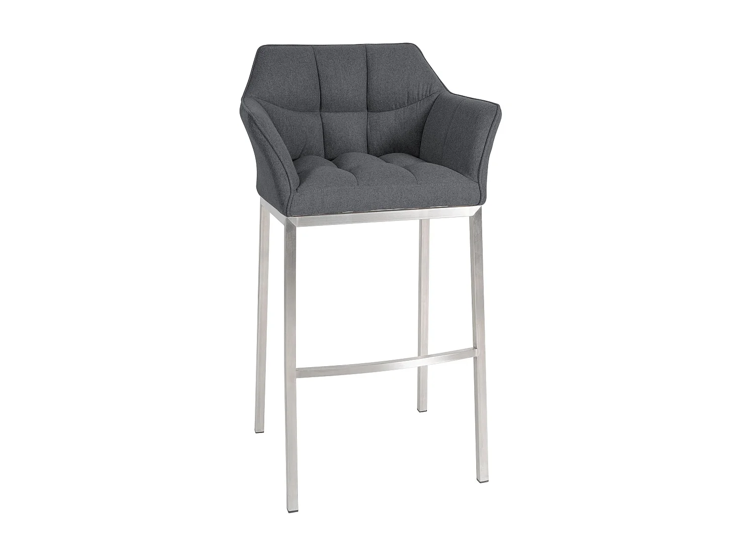 Tabouret de bar - Feutrine & Acier inoxydable - Gris - Damaso