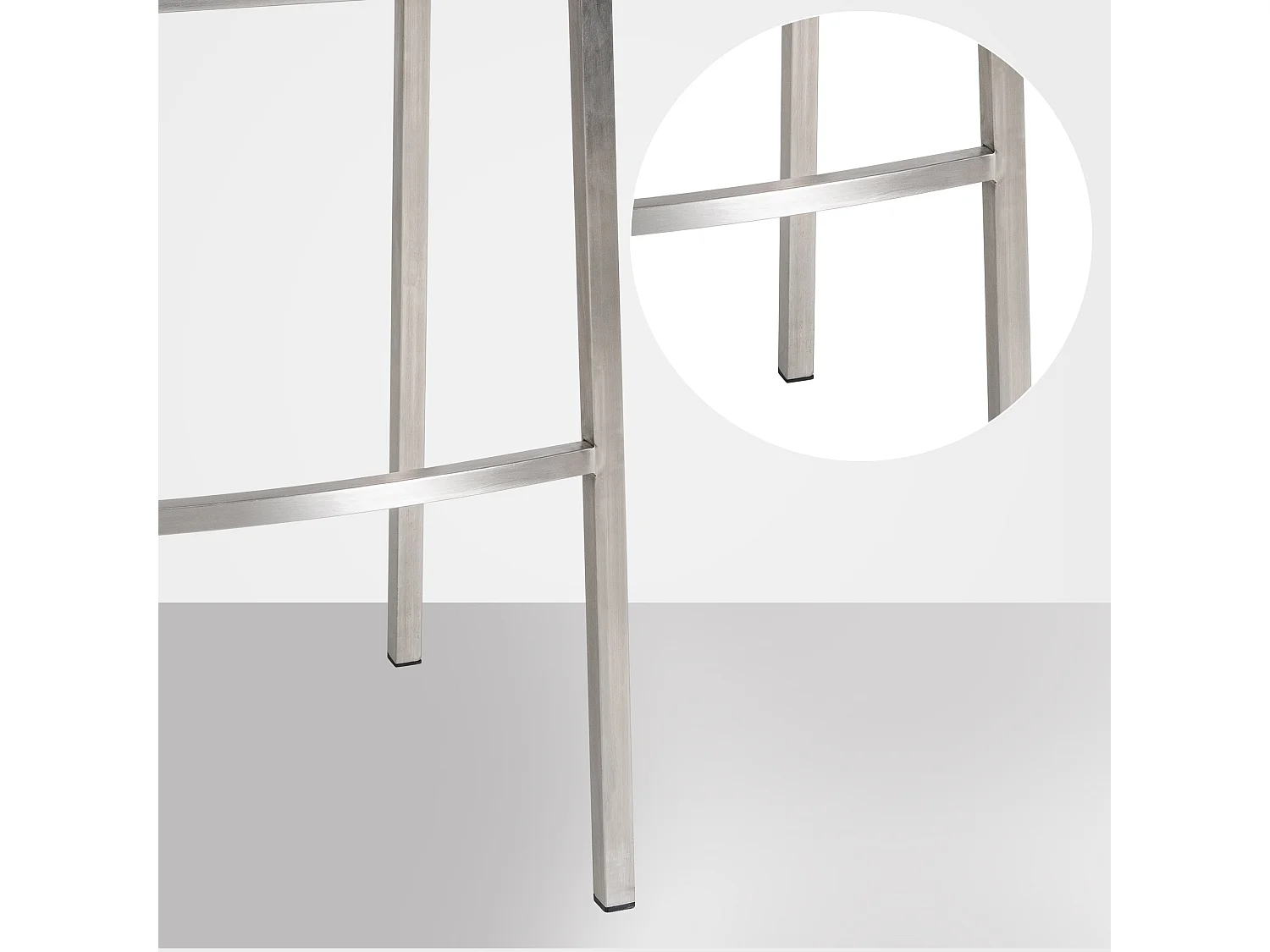 Tabouret de bar - Feutrine & Acier inoxydable - Gris - Damaso