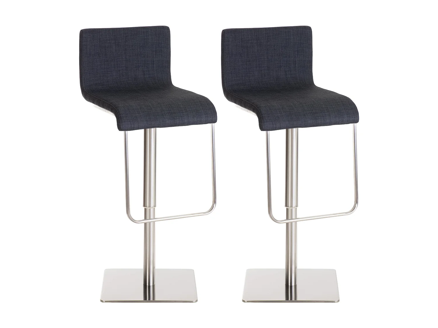 Lot de 2  Tabouret de bar - Tissu & Acier inoxydable - Gris foncé - Limon