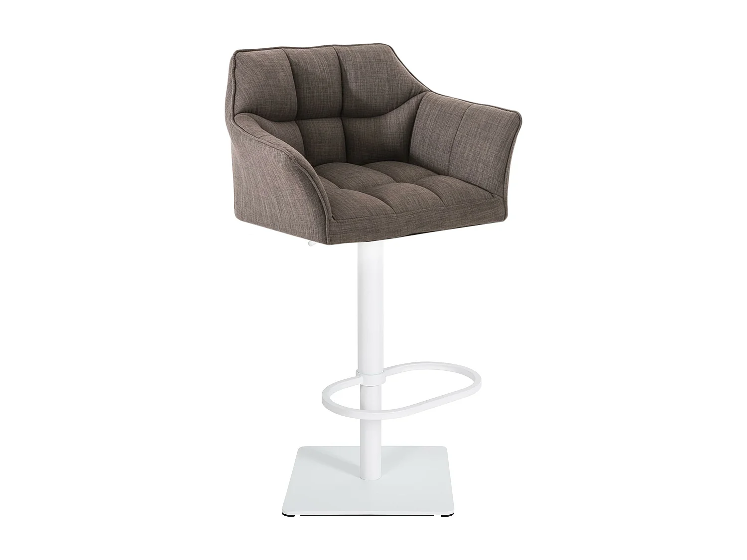 Tabouret de bar - Tissu & Blanc - Gris - Damaso
