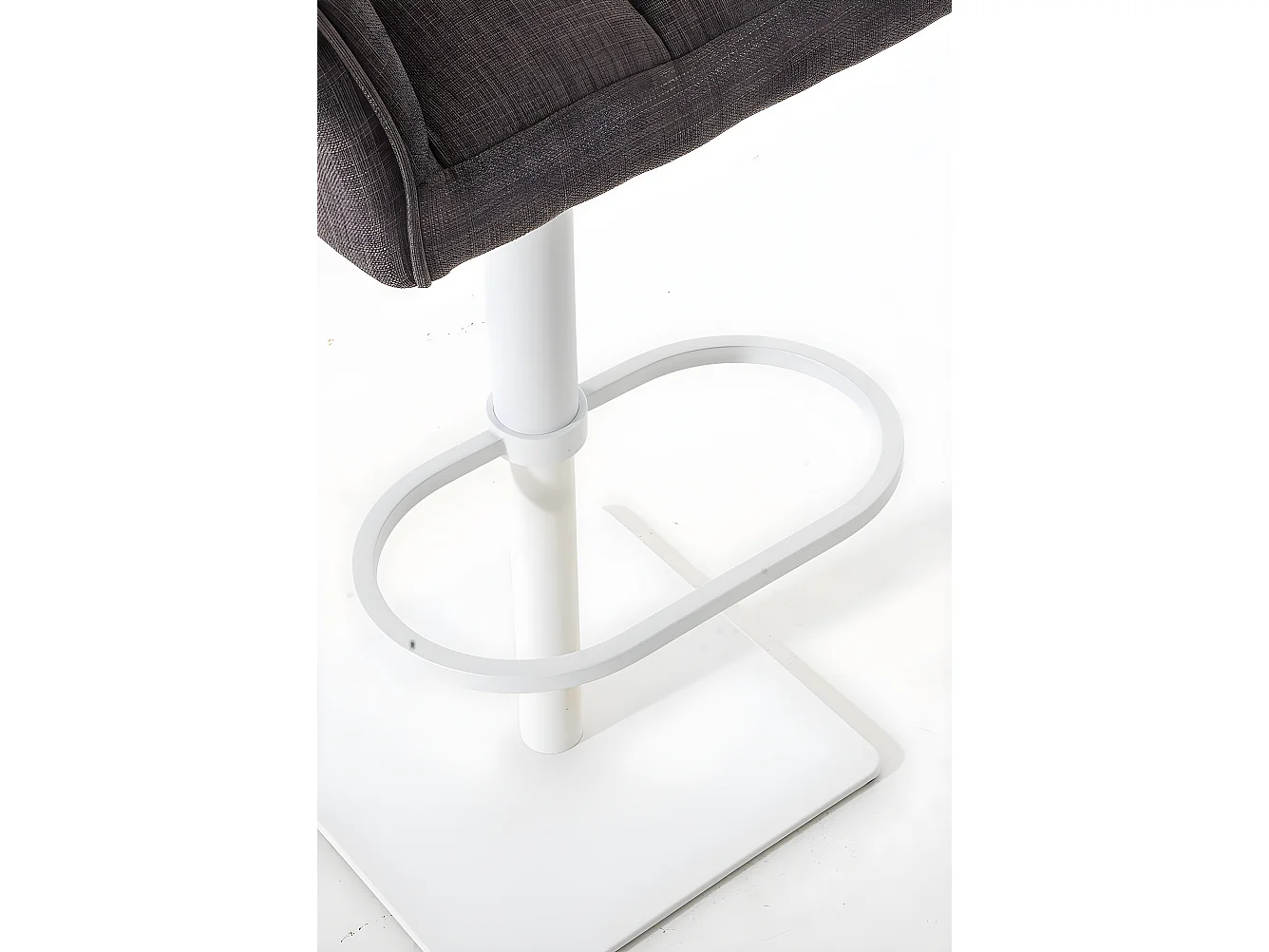 Tabouret de bar - Tissu & Blanc - Gris - Damaso