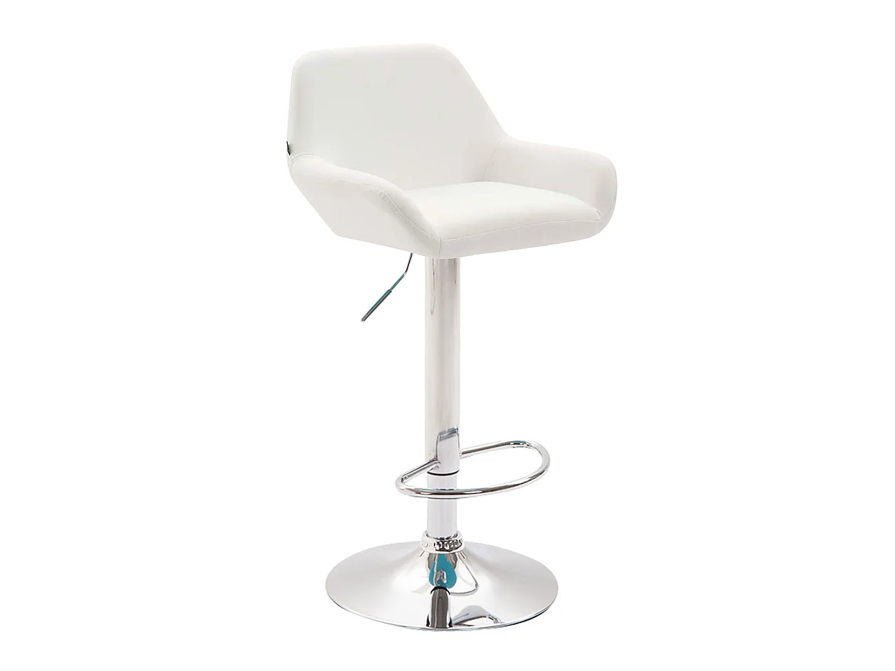 Tabouret de bar - Similicuir & Chrome - Blanc - Braga