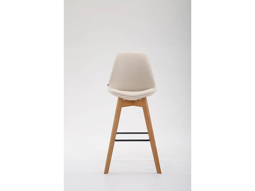 Tabouret de bar - Tissu & Bois - Crème - Metz