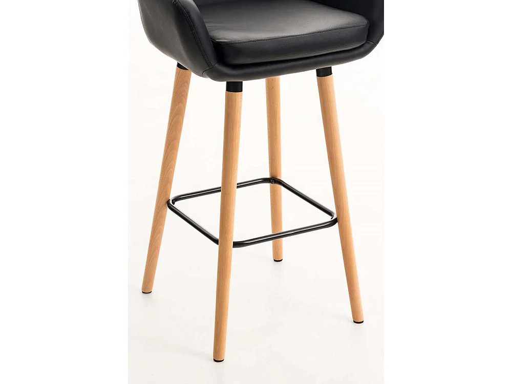 Barhocker - Kunstleder & Holz - schwarz - Grant