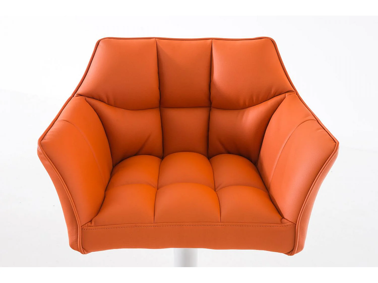 Tabouret de bar - Similicuir & Blanc - Orange - Damaso