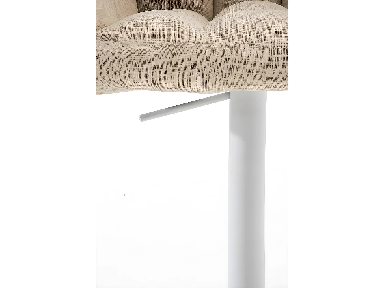 Lot de 2  Tabouret de bar - Tissu & Blanc - Crème - Damaso