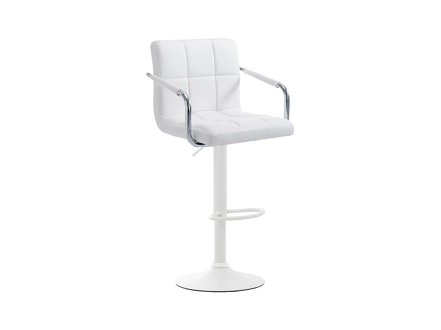 Tabouret de bar - Similicuir & Métal - Blanc - Lucy V2