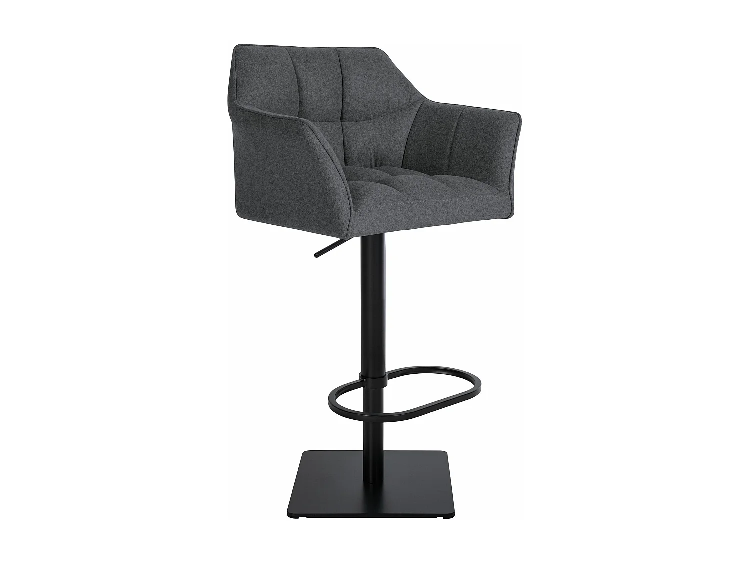Tabouret de bar - Feutrine & Noir - Gris - Damaso