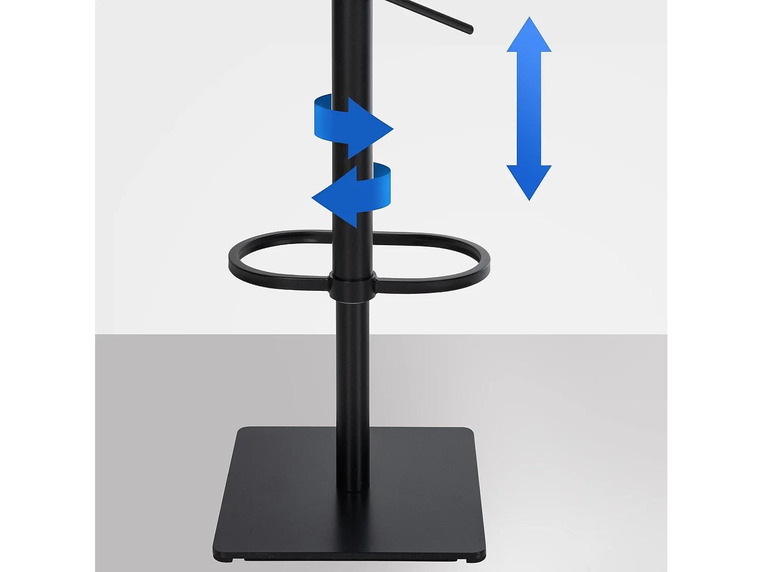 Tabouret de bar - Feutrine & Noir - Gris - Damaso