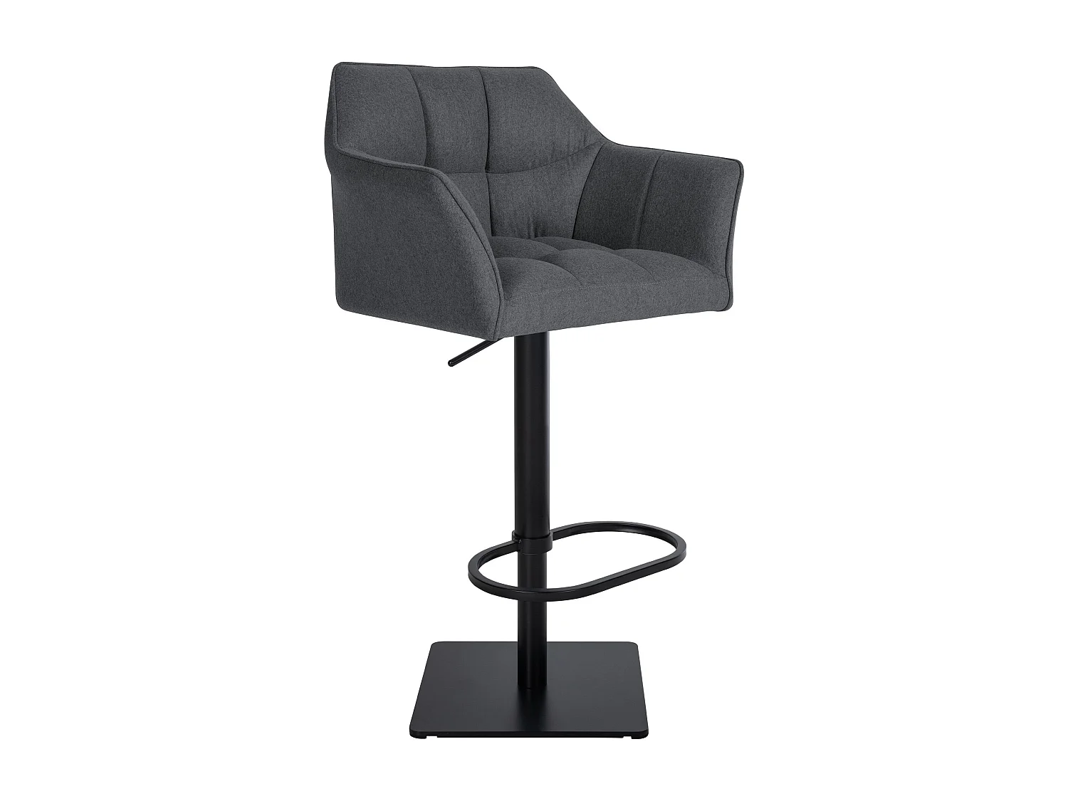 Tabouret de bar - Feutrine & Noir - Gris - Damaso