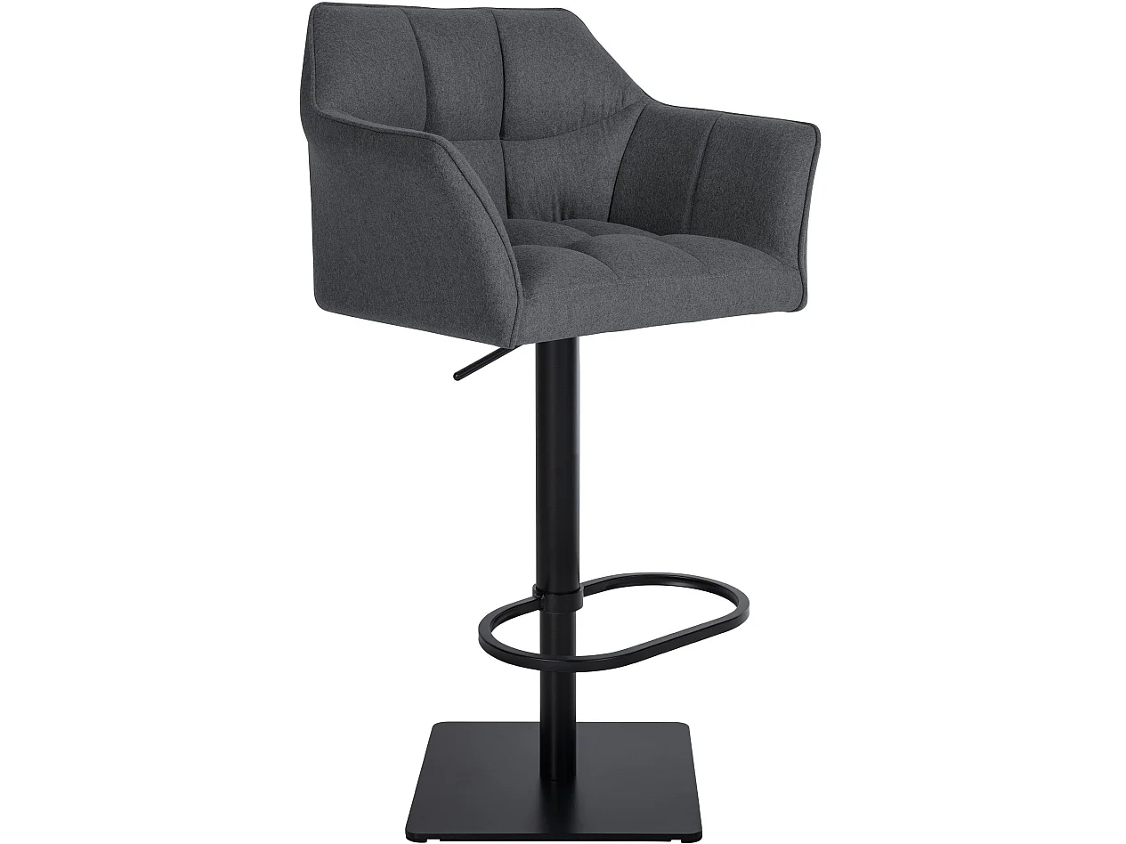 Tabouret de bar - Feutrine & Noir - Gris - Damaso