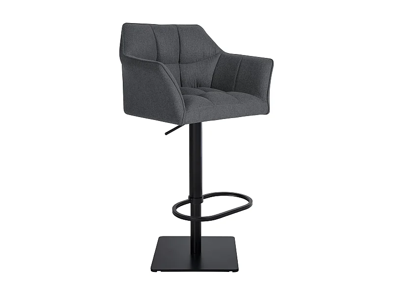 Tabouret de bar - Feutrine & Noir - Gris - Damaso