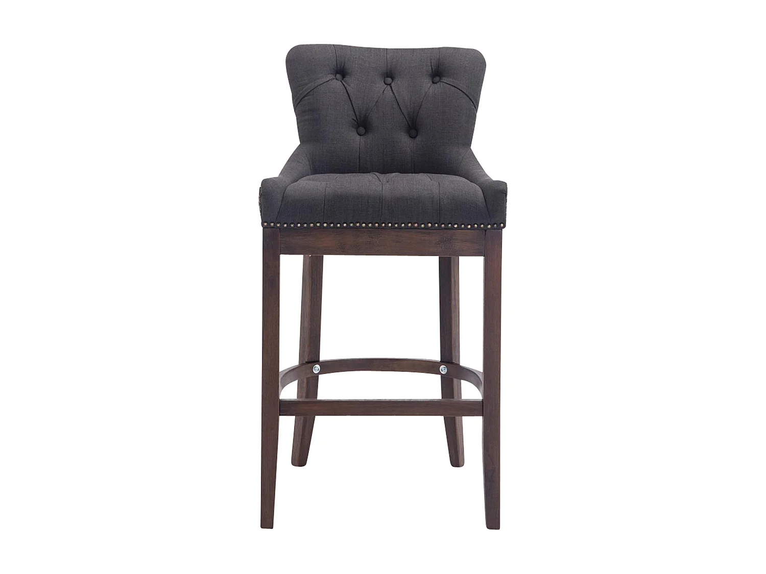 Tabouret de bar - Tissu & Bois - Gris foncé - Lakewood