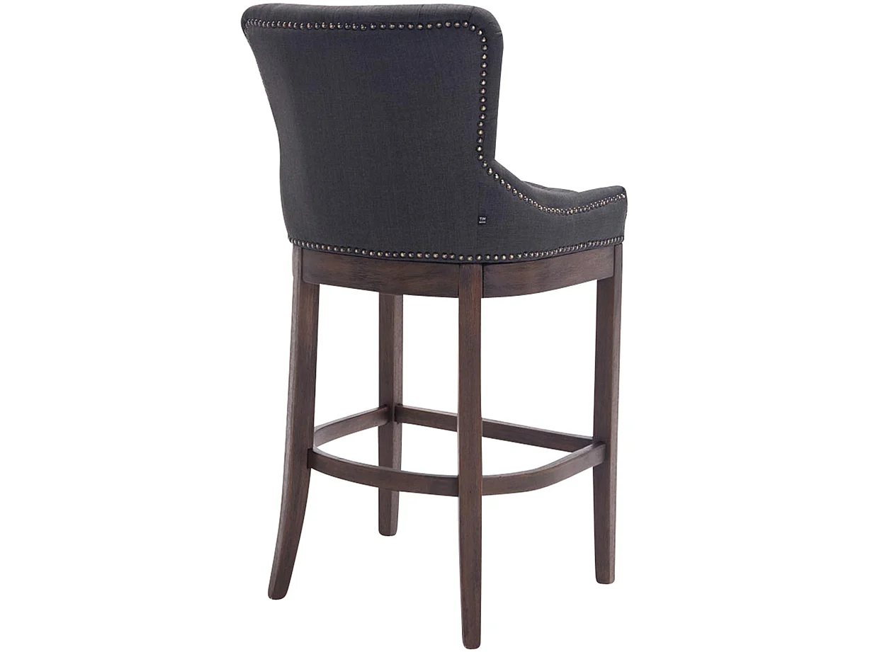 Tabouret de bar - Tissu & Acier inoxydable - Gris foncé - Lakewood