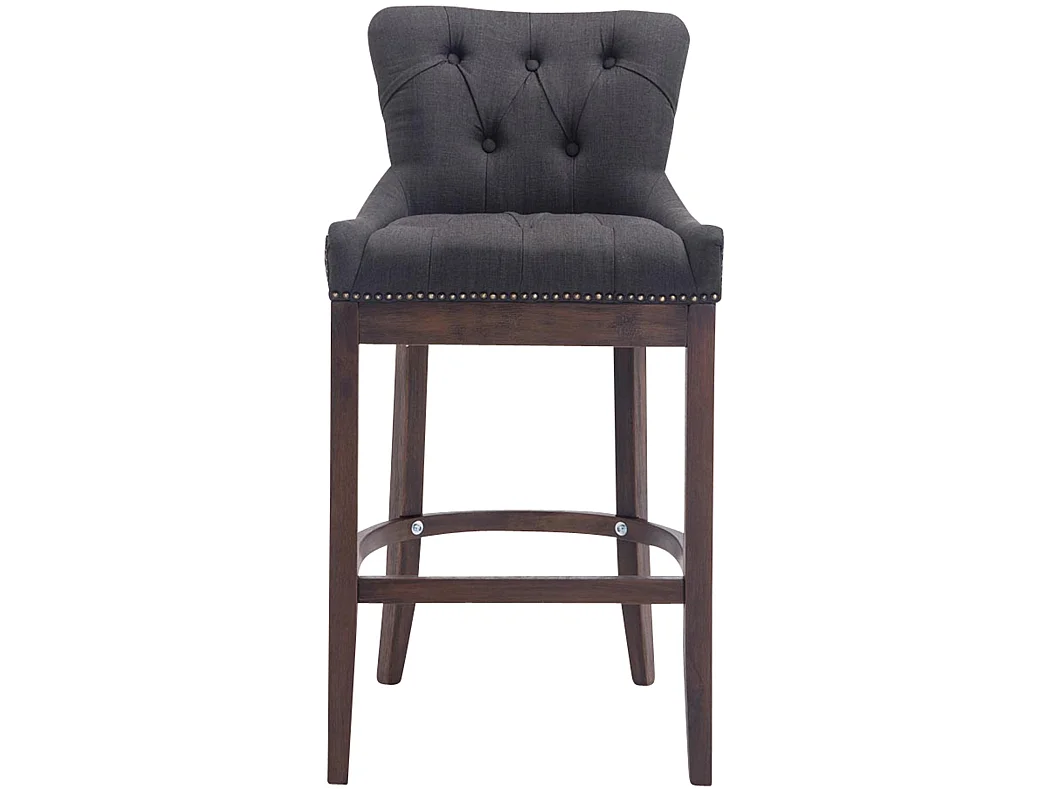 Tabouret de bar - Tissu & Acier inoxydable - Gris foncé - Lakewood