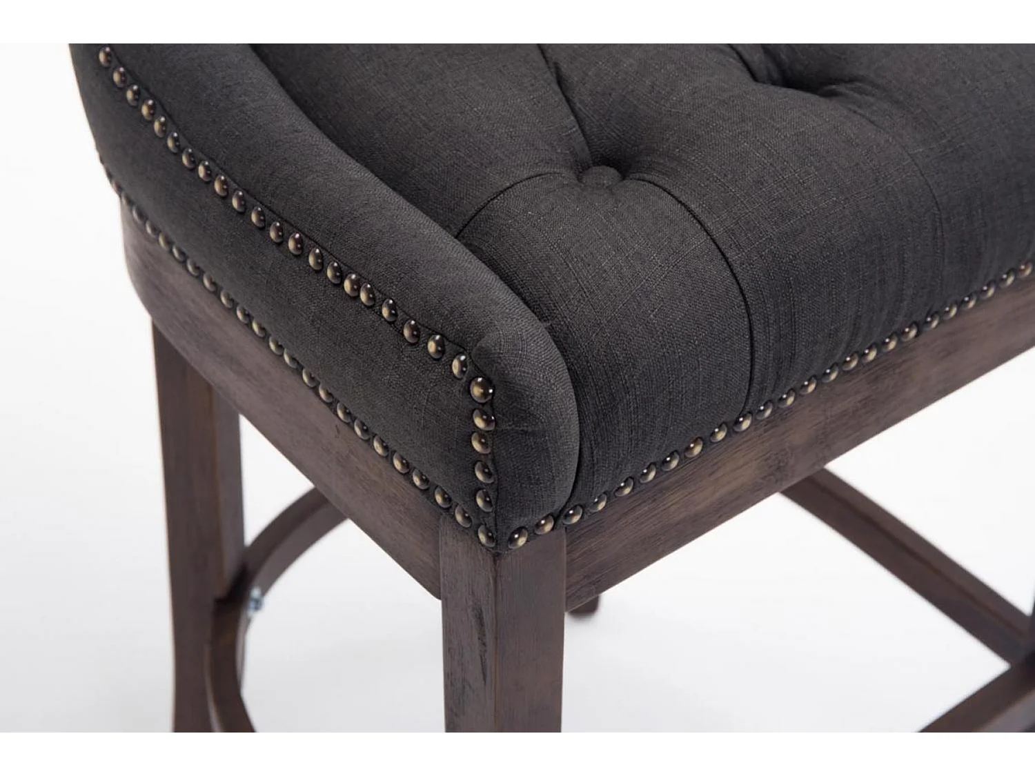 Tabouret de bar - Tissu & Acier inoxydable - Gris foncé - Lakewood