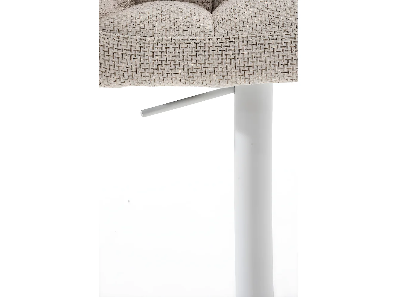 Lot de 2  Tabouret de bar - Tissu & Blanc - Ivoire - Damaso