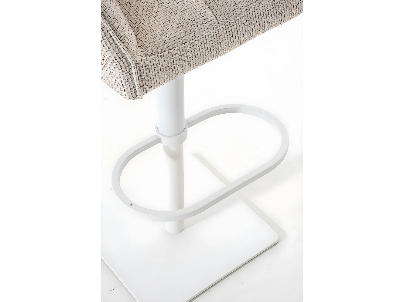 Lot de 2  Tabouret de bar - Tissu & Blanc - Ivoire - Damaso