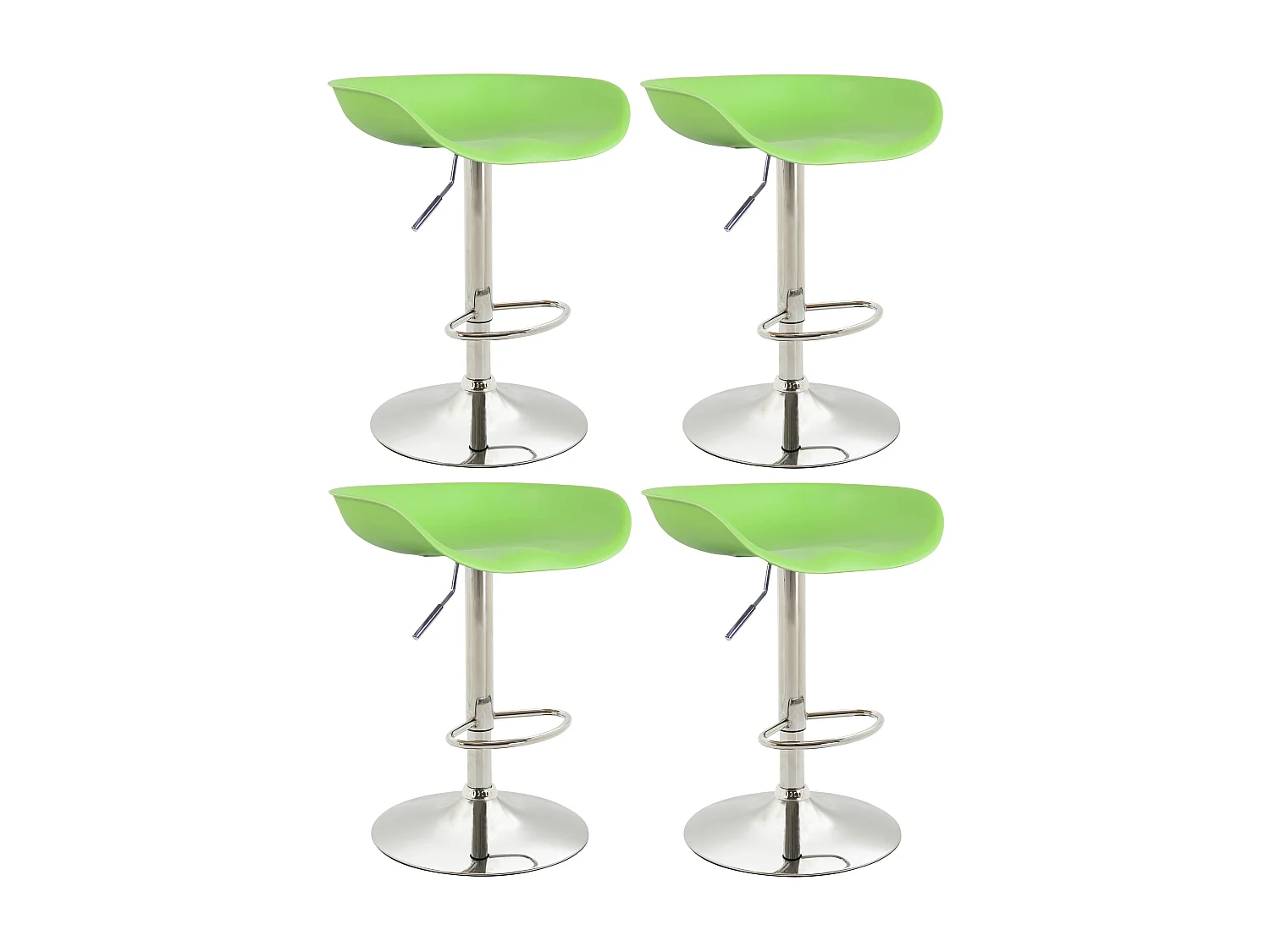 Lot de 4  Tabouret de bar - Plastique & Métal - Vert - Anaheim