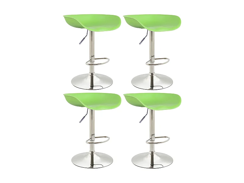 Lot de 4  Tabouret de bar - Plastique & Métal - Vert - Anaheim