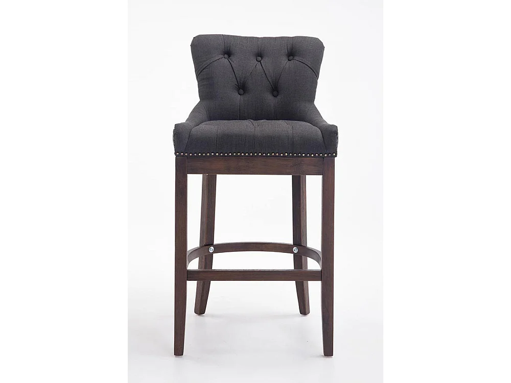 Lot de 2  Tabouret de bar - Tissu & Antique - Gris foncé - Lakewood