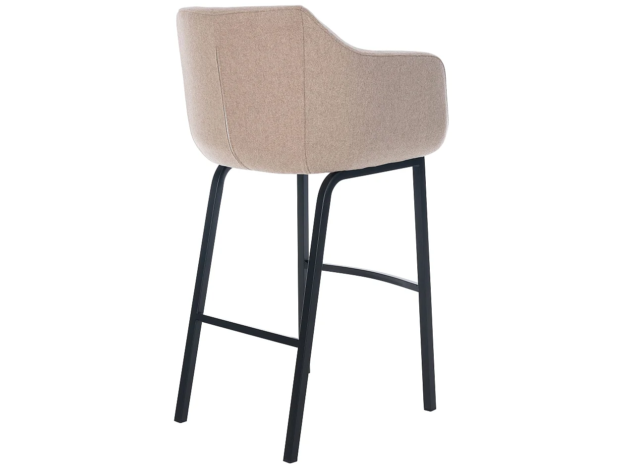 Tabouret de bar - Feutrine & Métal - Taupe - Monea