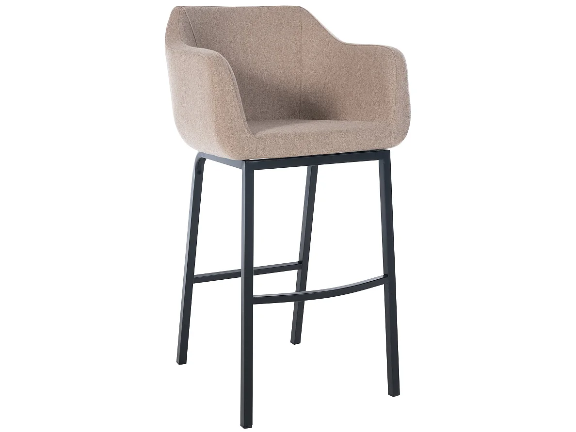 Tabouret de bar - Feutrine & Métal - Taupe - Monea