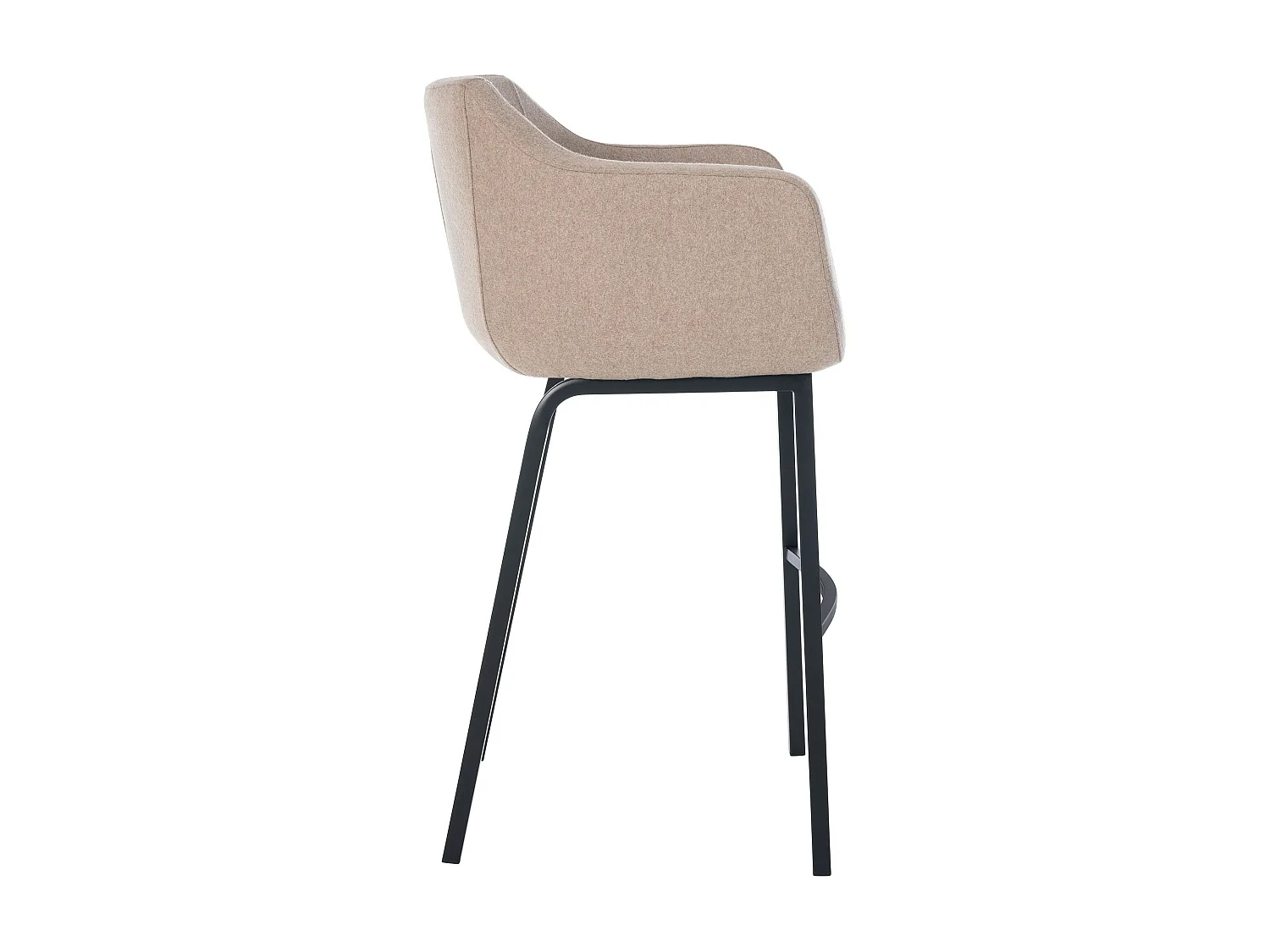 Tabouret de bar - Feutrine & Métal - Taupe - Monea