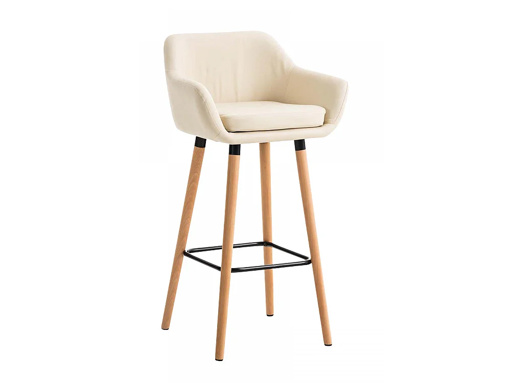 Barhocker - Kunstleder & Holz - creme - Grant