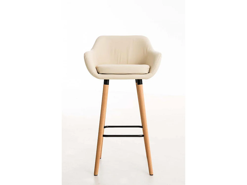 Barhocker - Kunstleder & Holz - creme - Grant