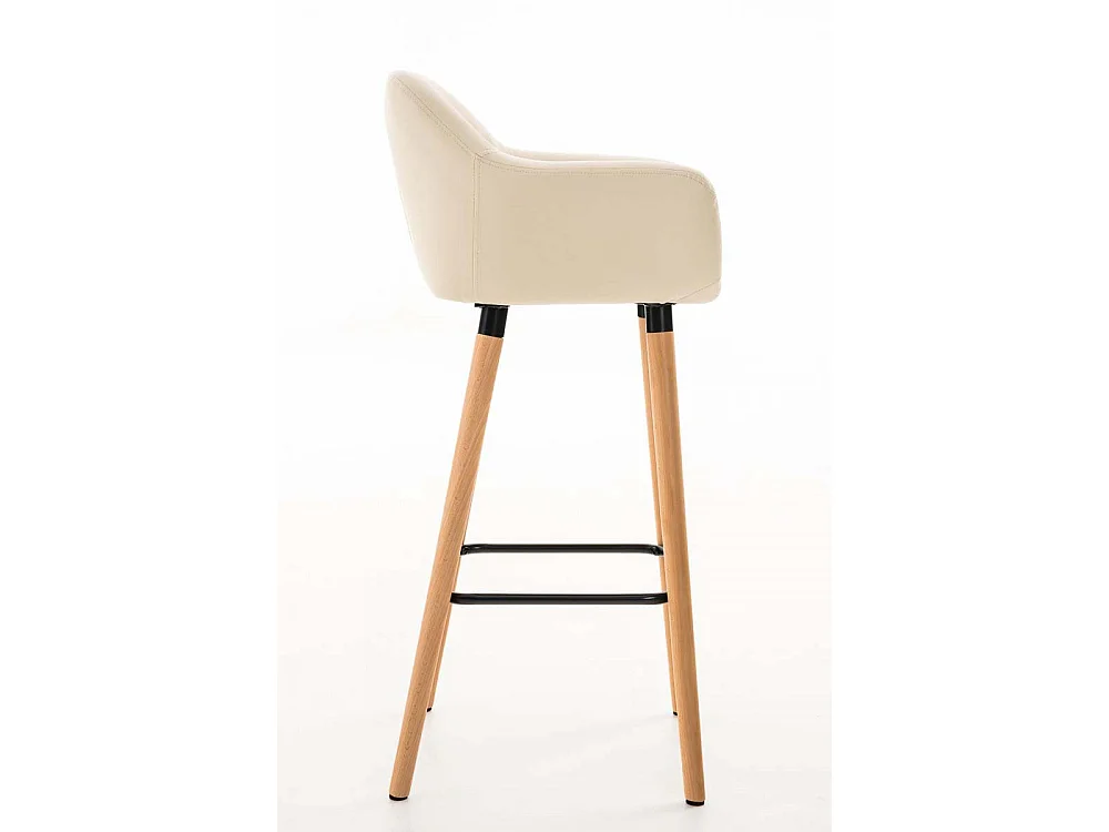 Barhocker - Kunstleder & Holz - creme - Grant
