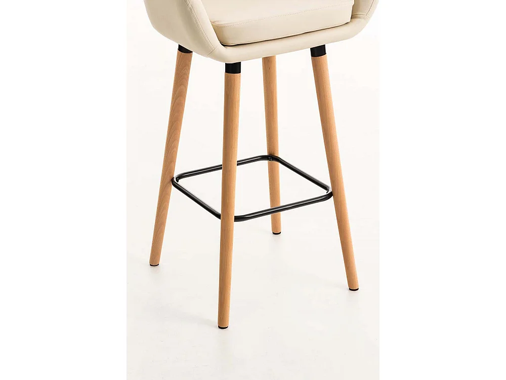 Barhocker - Kunstleder & Holz - creme - Grant