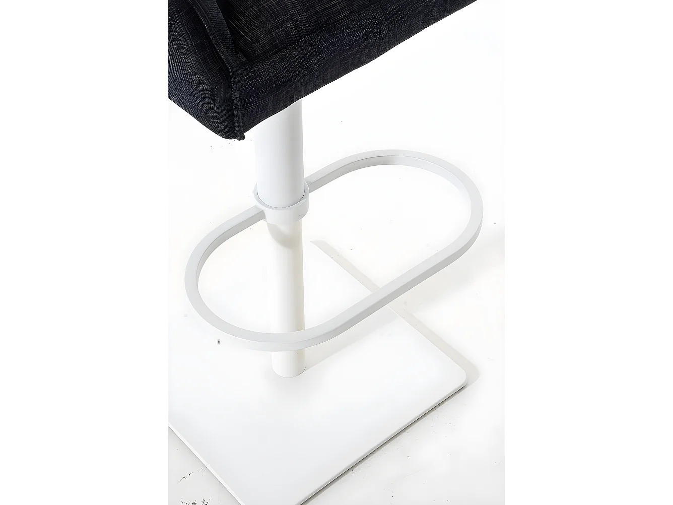 Tabouret de bar - Tissu & Blanc - Gris foncé - Damaso