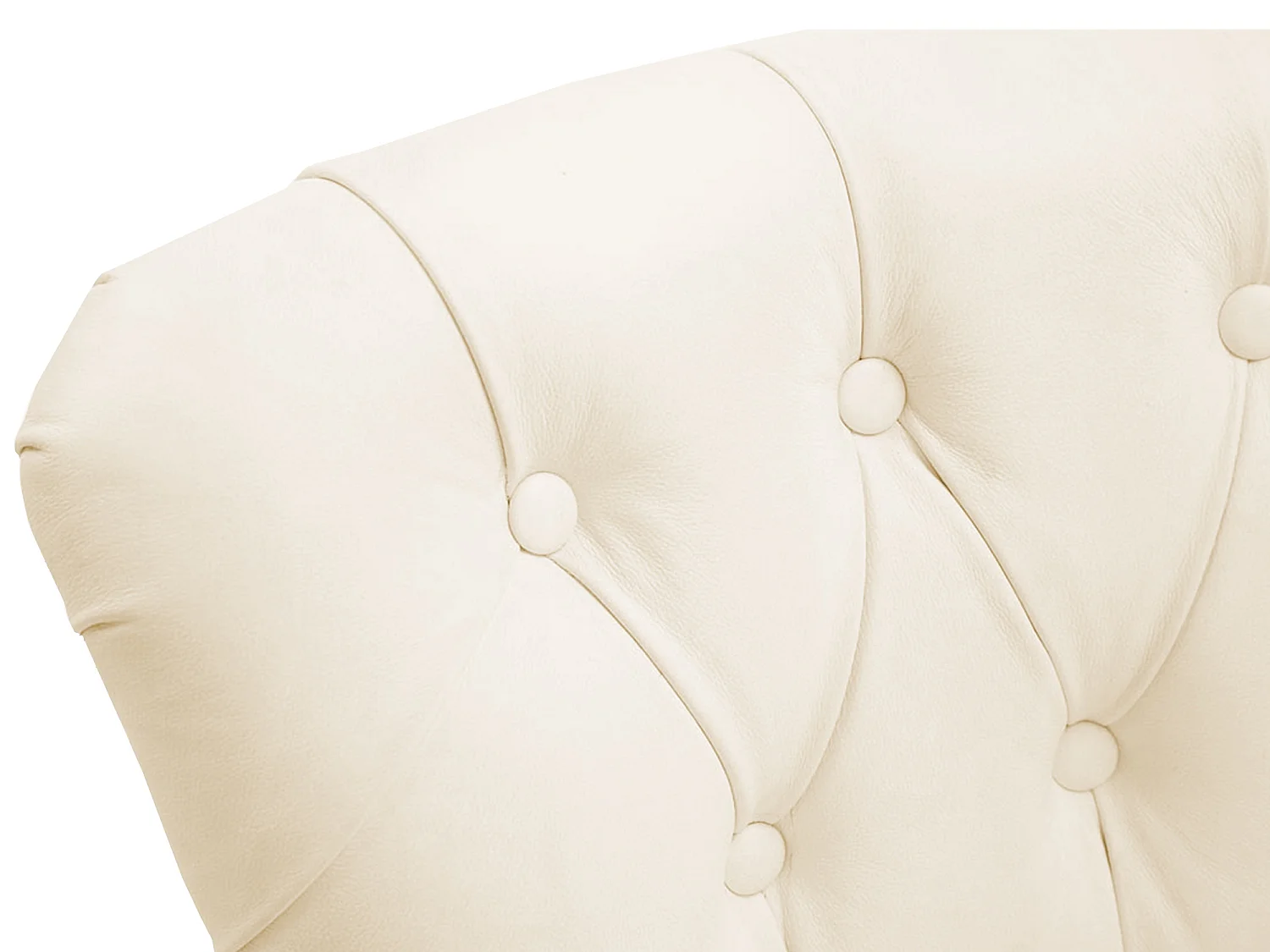 Barhocker - Echtleder & Holz - creme - Lakewood