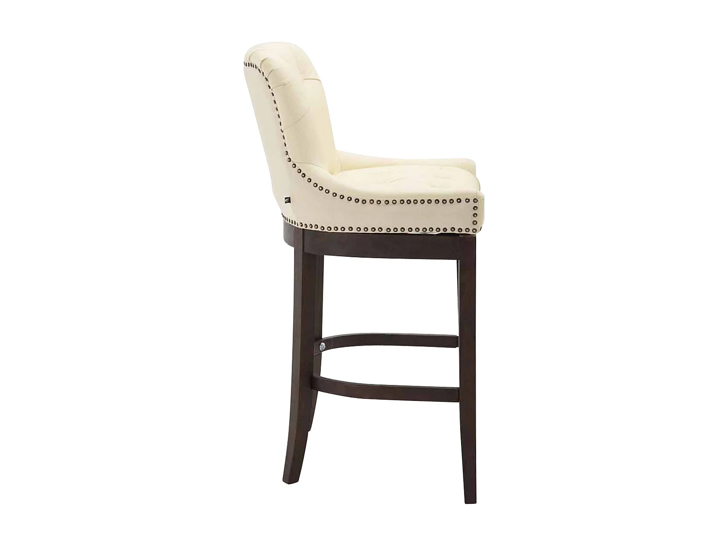 Barhocker - Echtleder & Holz - creme - Lakewood