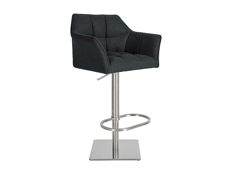 Tabouret de bar - Feutrine & Acier inoxydable - Anthracite - Damaso