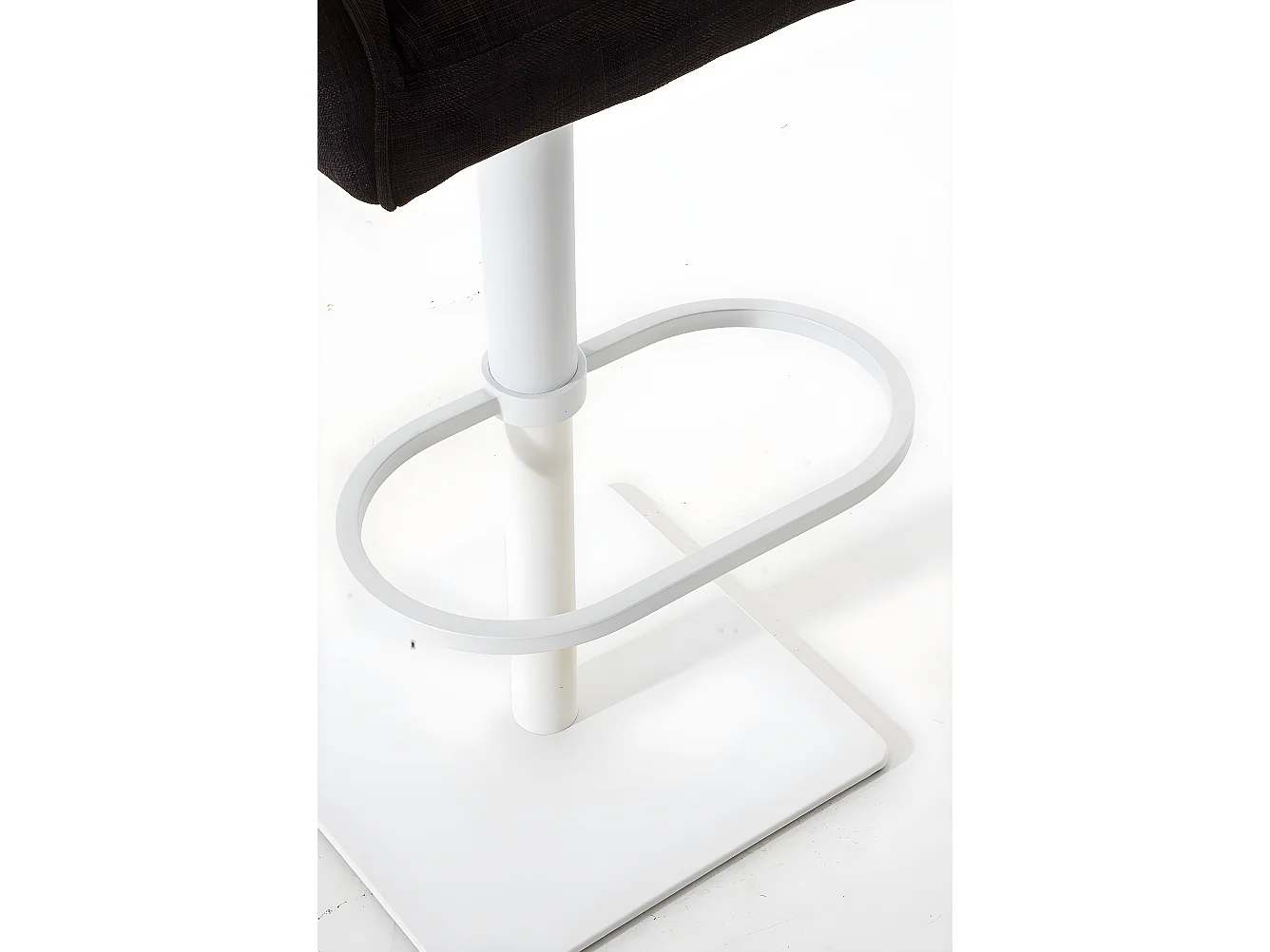 Tabouret de bar - Tissu & Blanc - Marron - Damaso