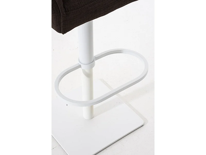 Tabouret de bar - Tissu & Blanc - Marron - Damaso