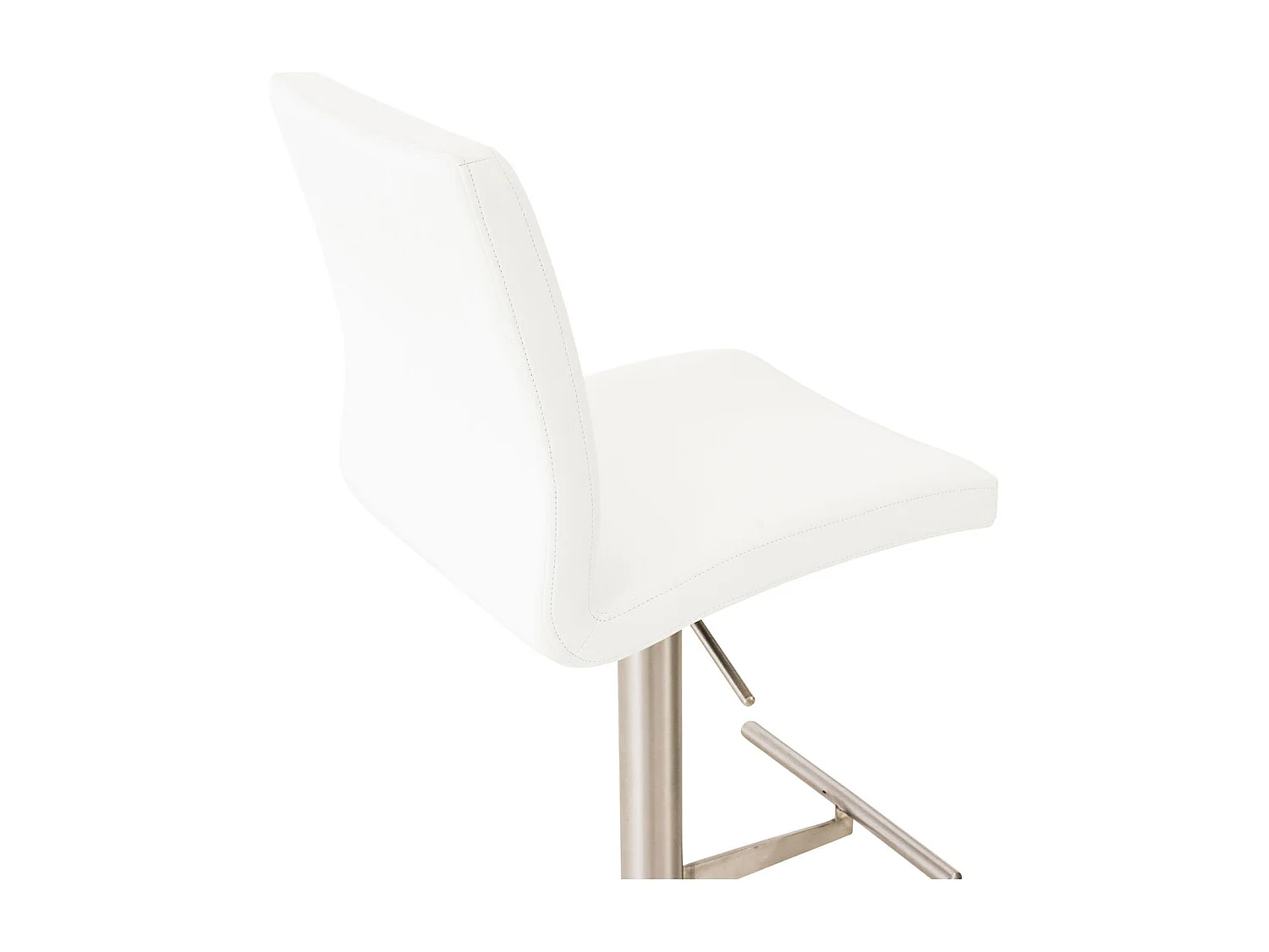 Lot de 2  Tabouret de bar - Similicuir & Acier inoxydable - Blanc - Cadiz