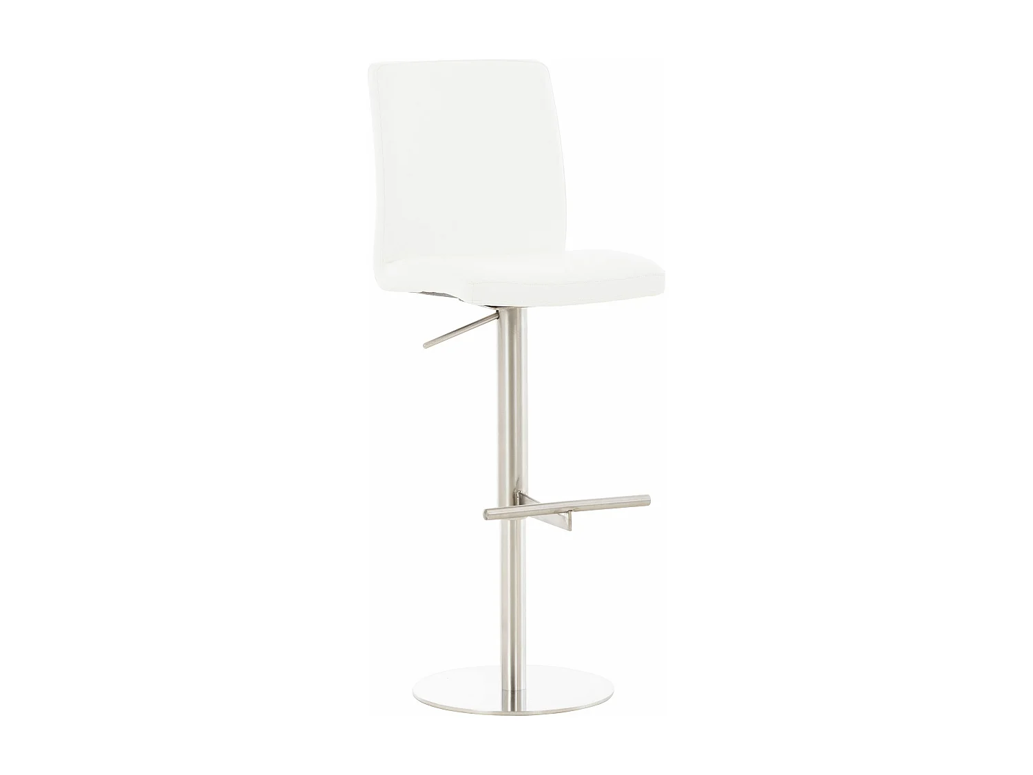 Lot de 2  Tabouret de bar - Similicuir & Acier inoxydable - Blanc - Cadiz