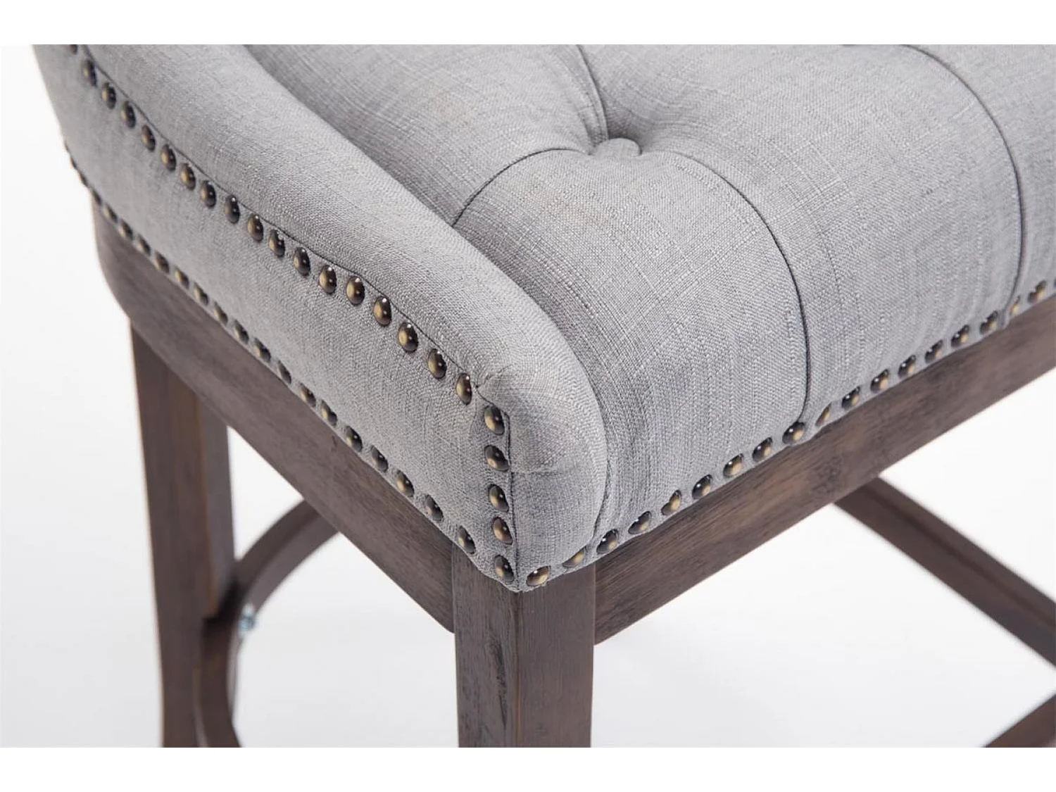 Tabouret de bar - Tissu & Bois - Gris clair - Lakewood