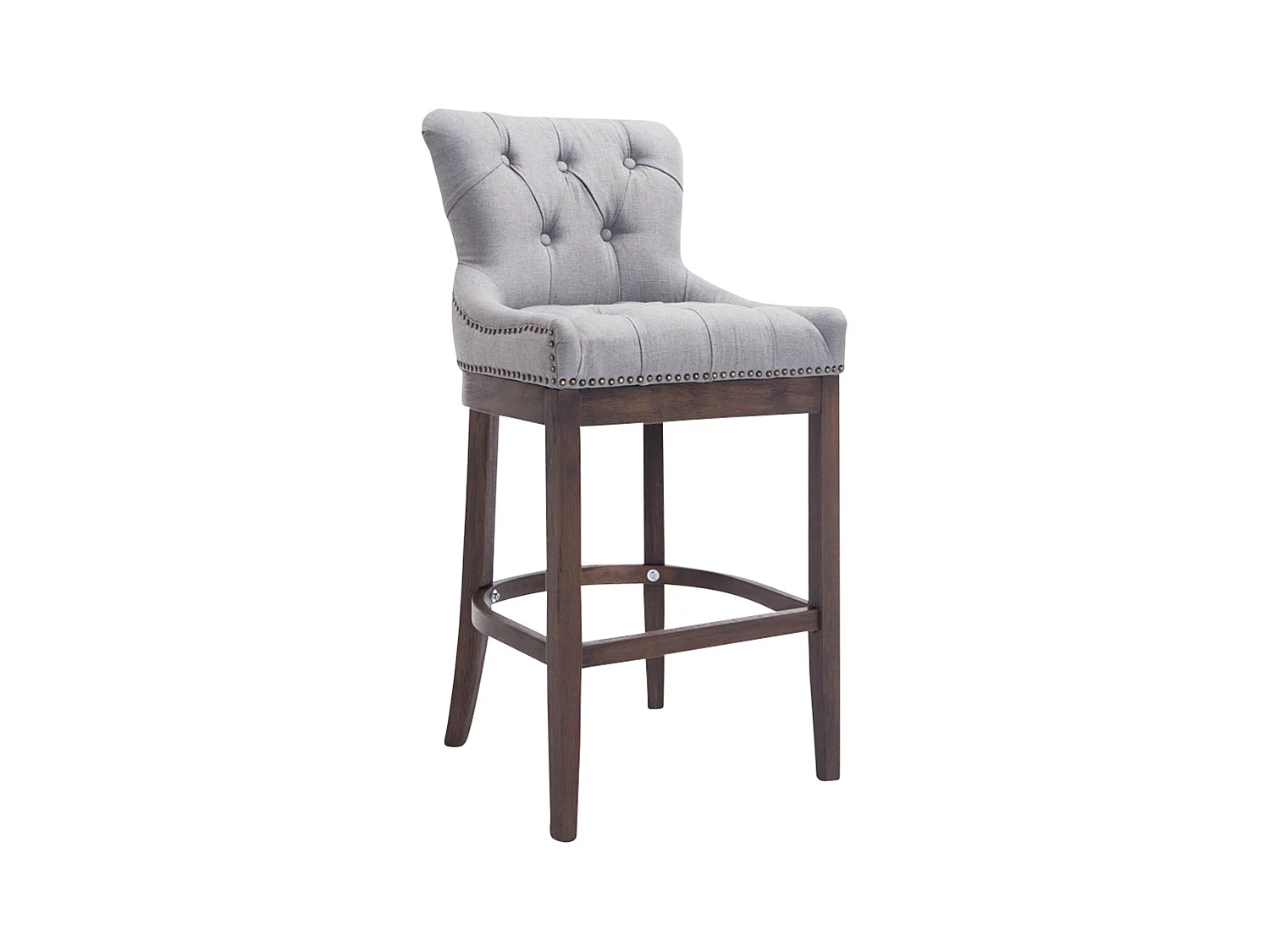 Tabouret de bar - Tissu & Bois - Gris clair - Lakewood