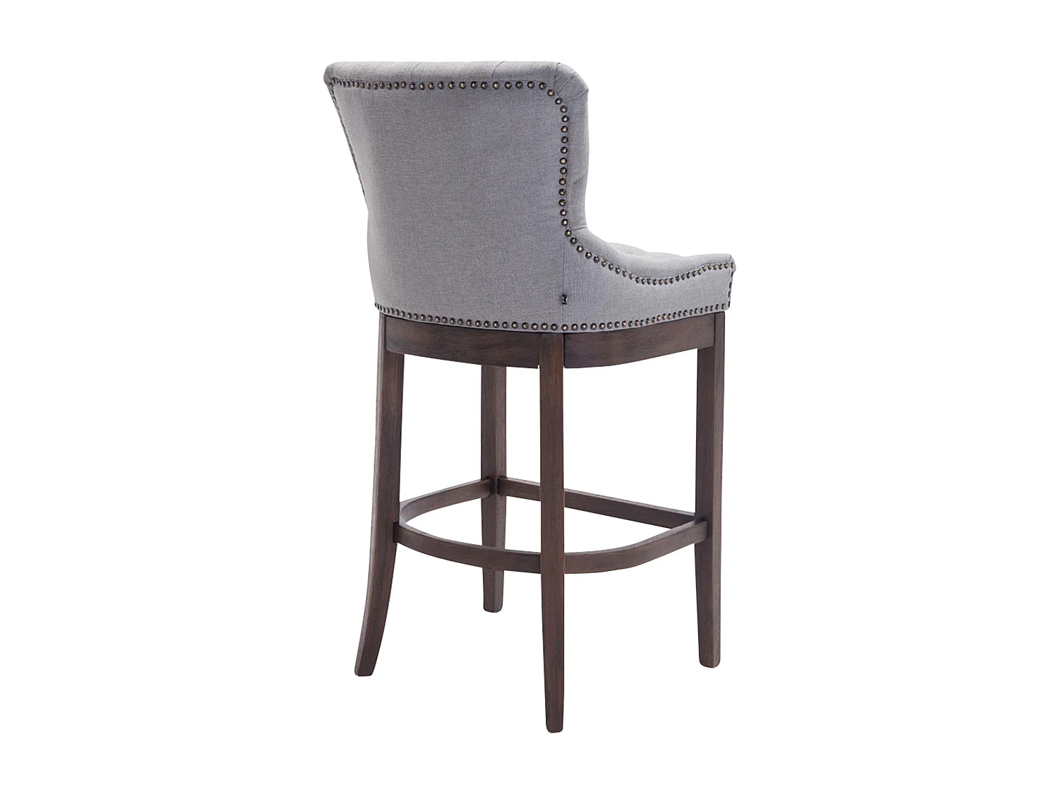 Tabouret de bar - Tissu & Bois - Gris clair - Lakewood