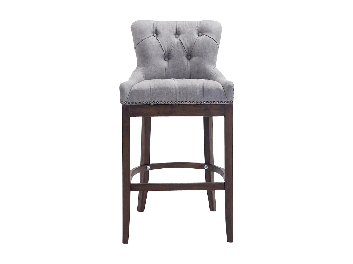 Tabouret de bar - Tissu & Bois - Gris clair - Lakewood