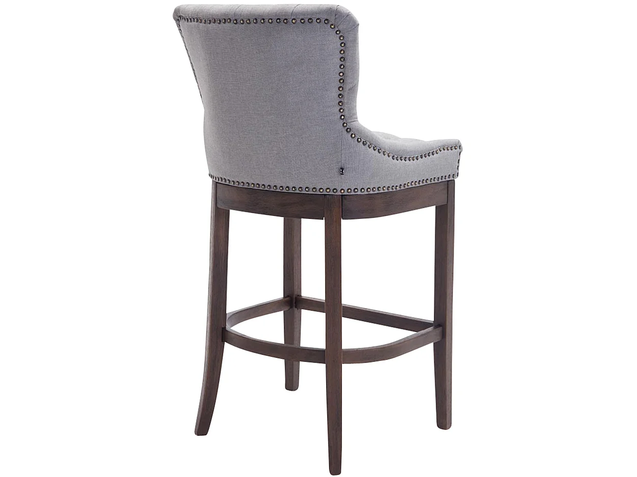 Tabouret de bar - Tissu & Acier inoxydable - Gris clair - Lakewood
