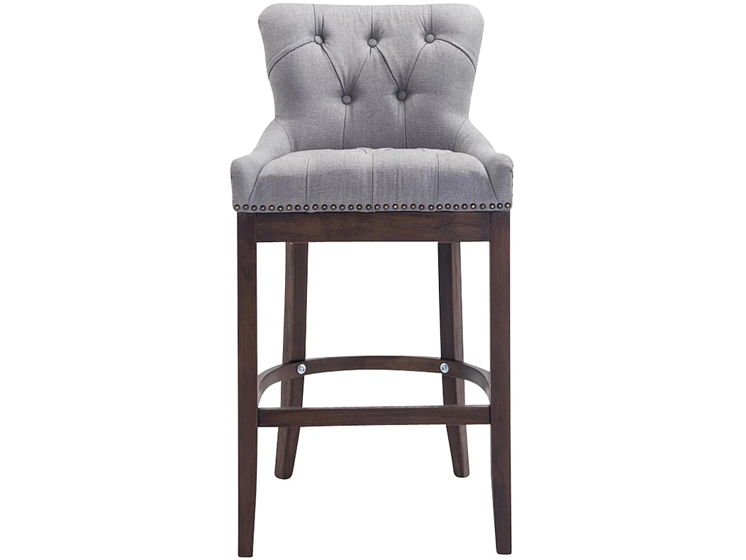 Tabouret de bar - Tissu & Acier inoxydable - Gris clair - Lakewood