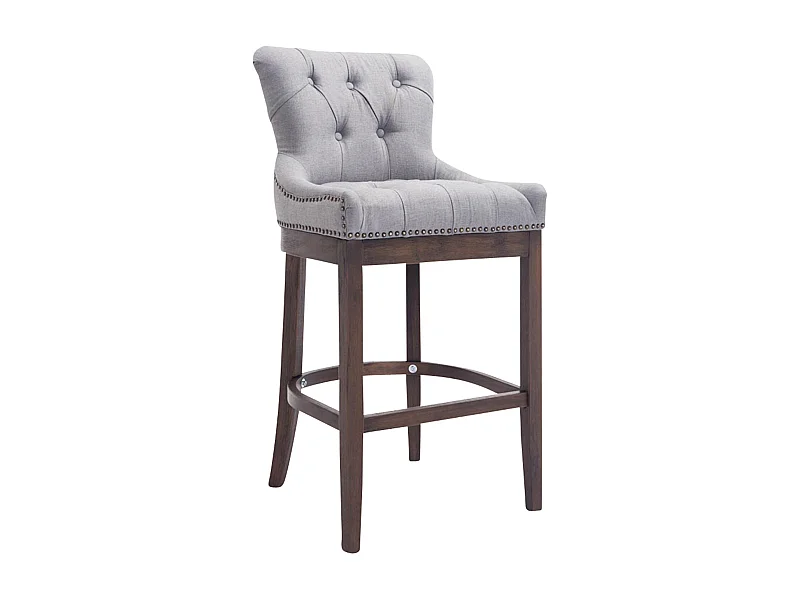 Tabouret de bar - Tissu & Bois - Gris clair - Lakewood