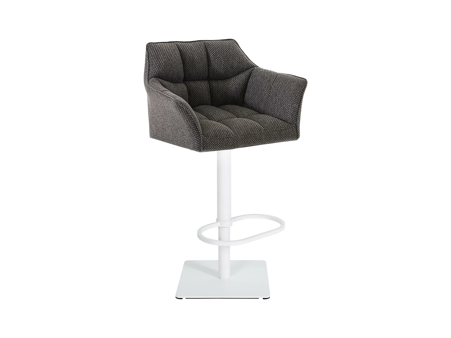 Tabouret de bar - Tissu & Blanc - Gris titane - Damaso