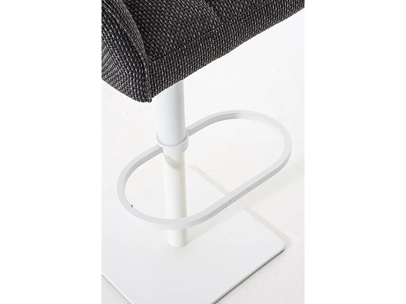 Tabouret de bar - Tissu & Blanc - Gris titane - Damaso